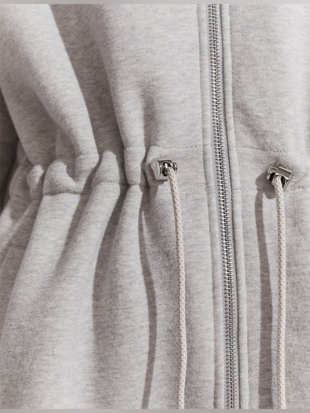 Varley Victoria Light Gray Zip-Up Hoodie with Drawstring Waist. Size Small - Picture 5 of 14